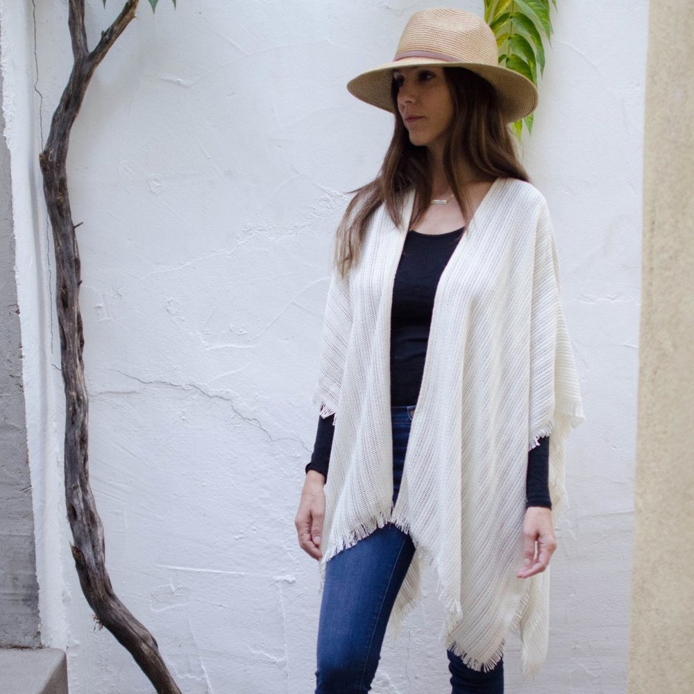 Open Weave Ruana - Poncho- Scarf